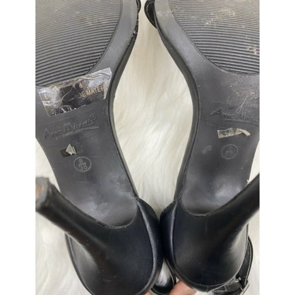 Anne Michelle Size 8 Black Classic Strappy Heel Sandal - Picture 6 of 12